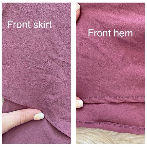 David’s Bridal Chianti Purple One Shoulder Georgette Cascade Bridesmaid Dress - Picture 13 of 14